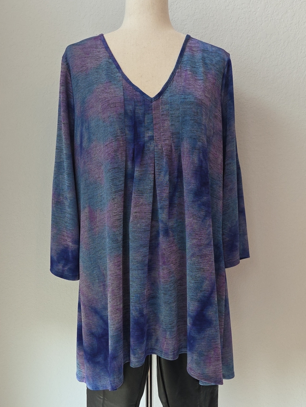 Cocomo Tunic Top  Whimsical Cold Shoulder Silver  Unicorn Space Purple Blue XL